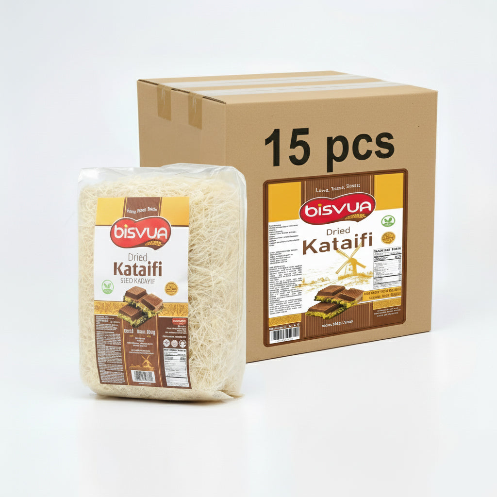 Bisvua Premium Dried Kataifi 500g (17.6 oz) - BOX (15 pcs)