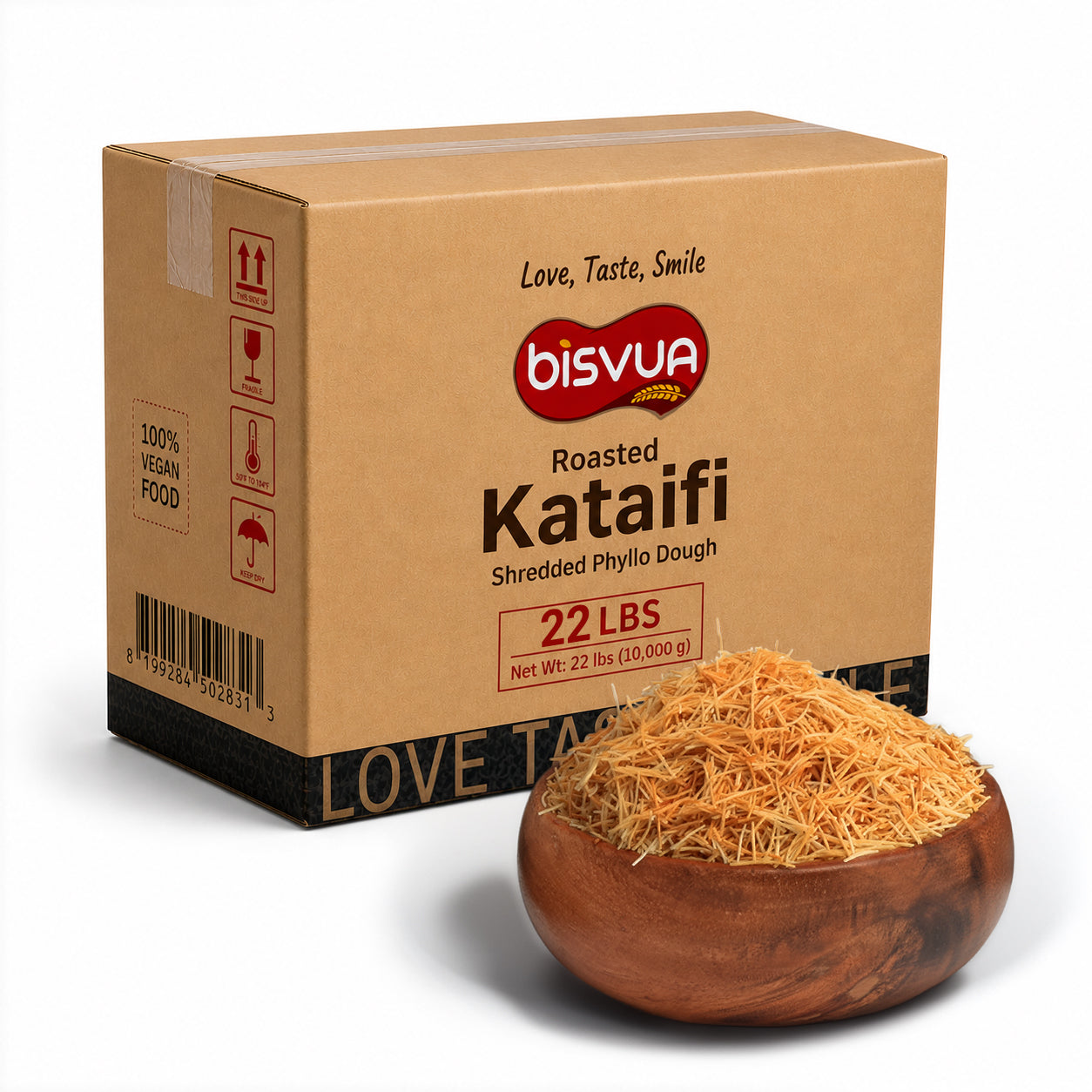 Bisvua Premium Bulk Roasted Kataifi 10 kg (22 lbs)