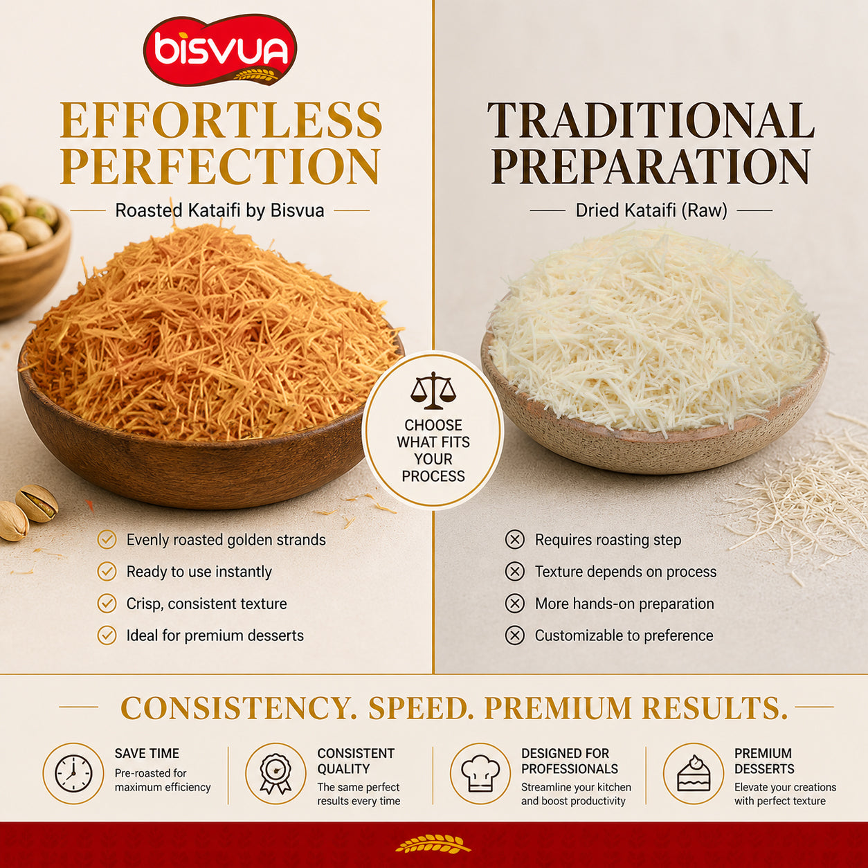 Bisvua Premium Bulk Roasted Kataifi 10 kg (22 lbs)