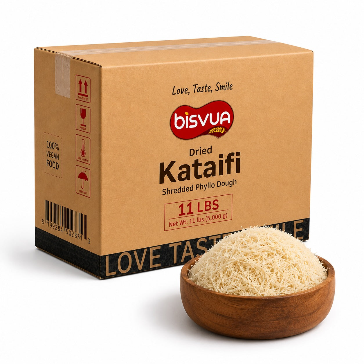 Bisvua Premium Bulk Dried Kataifi 5 kg (11 lbs)