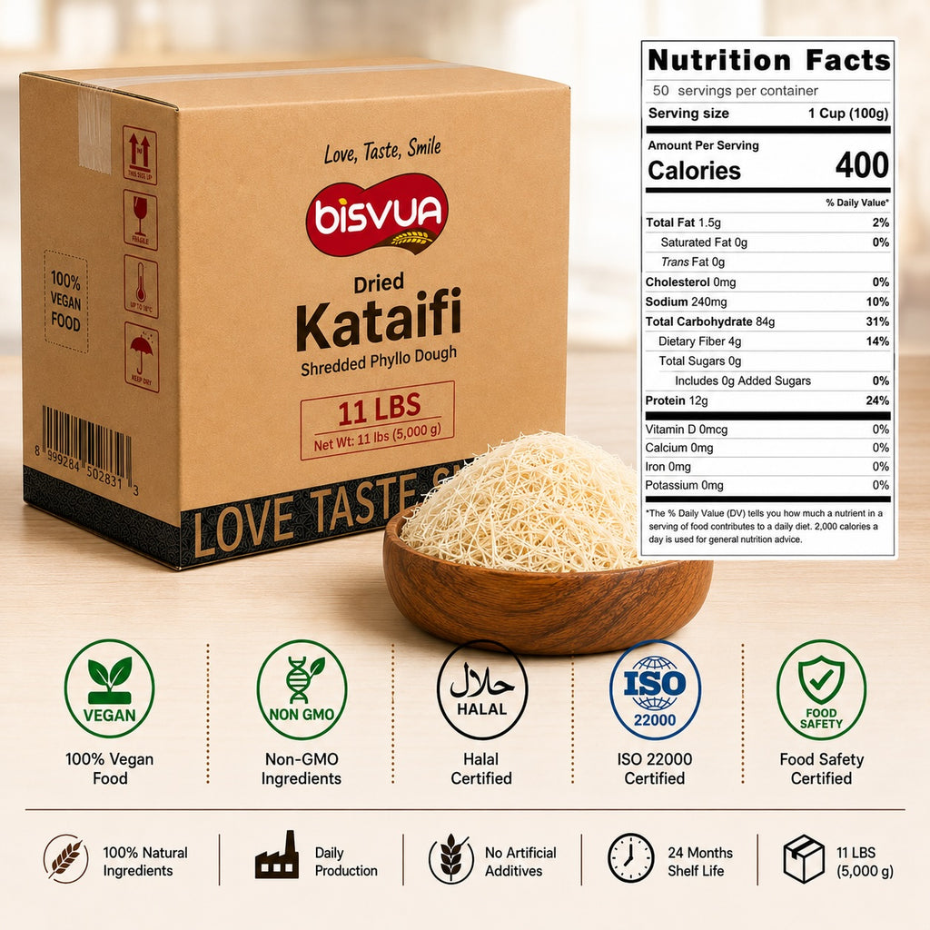 Bisvua Premium Bulk Dried Kataifi 5 kg (11 lbs)