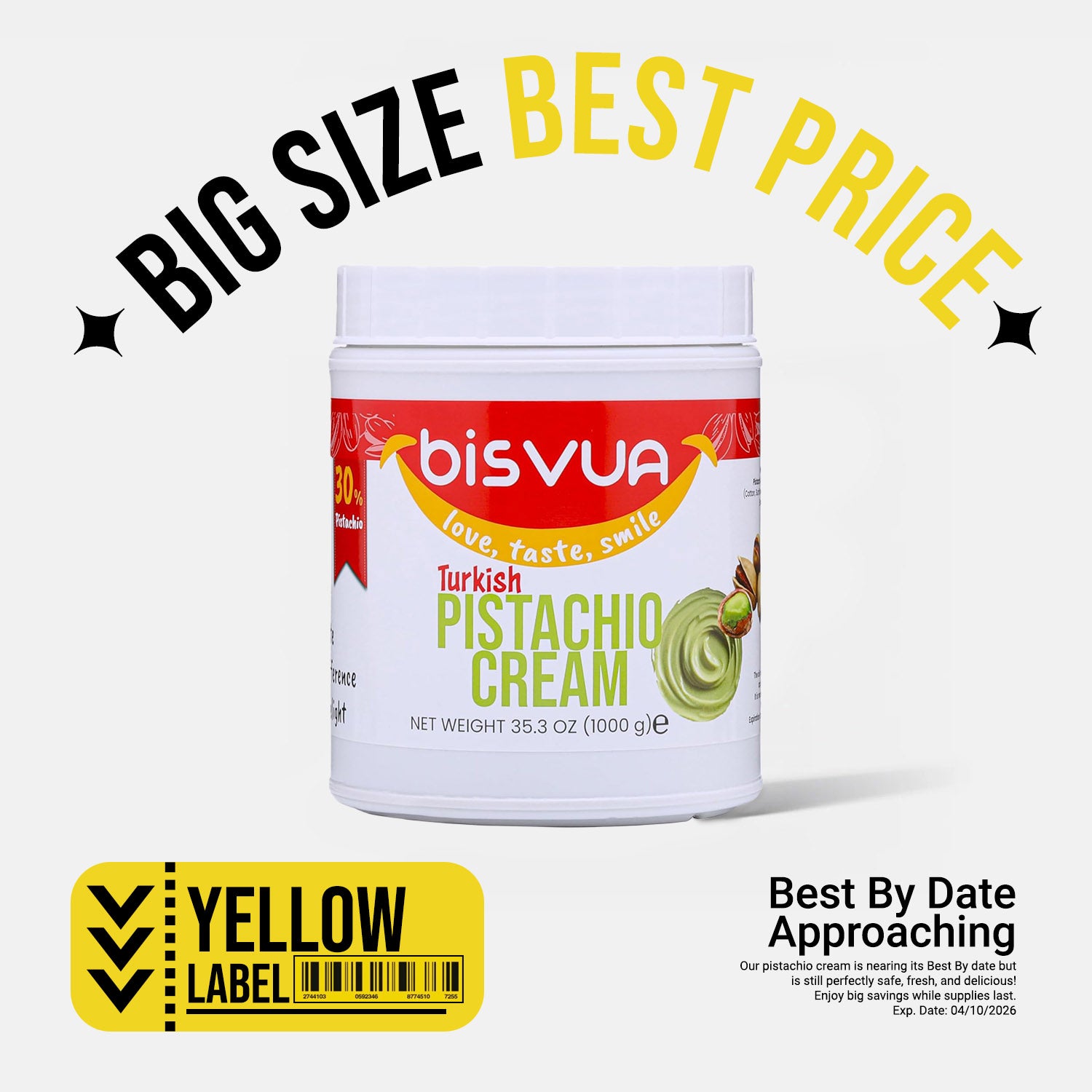 비스부아 피스타치오 크림 (30%) 1kg 35.3oz 