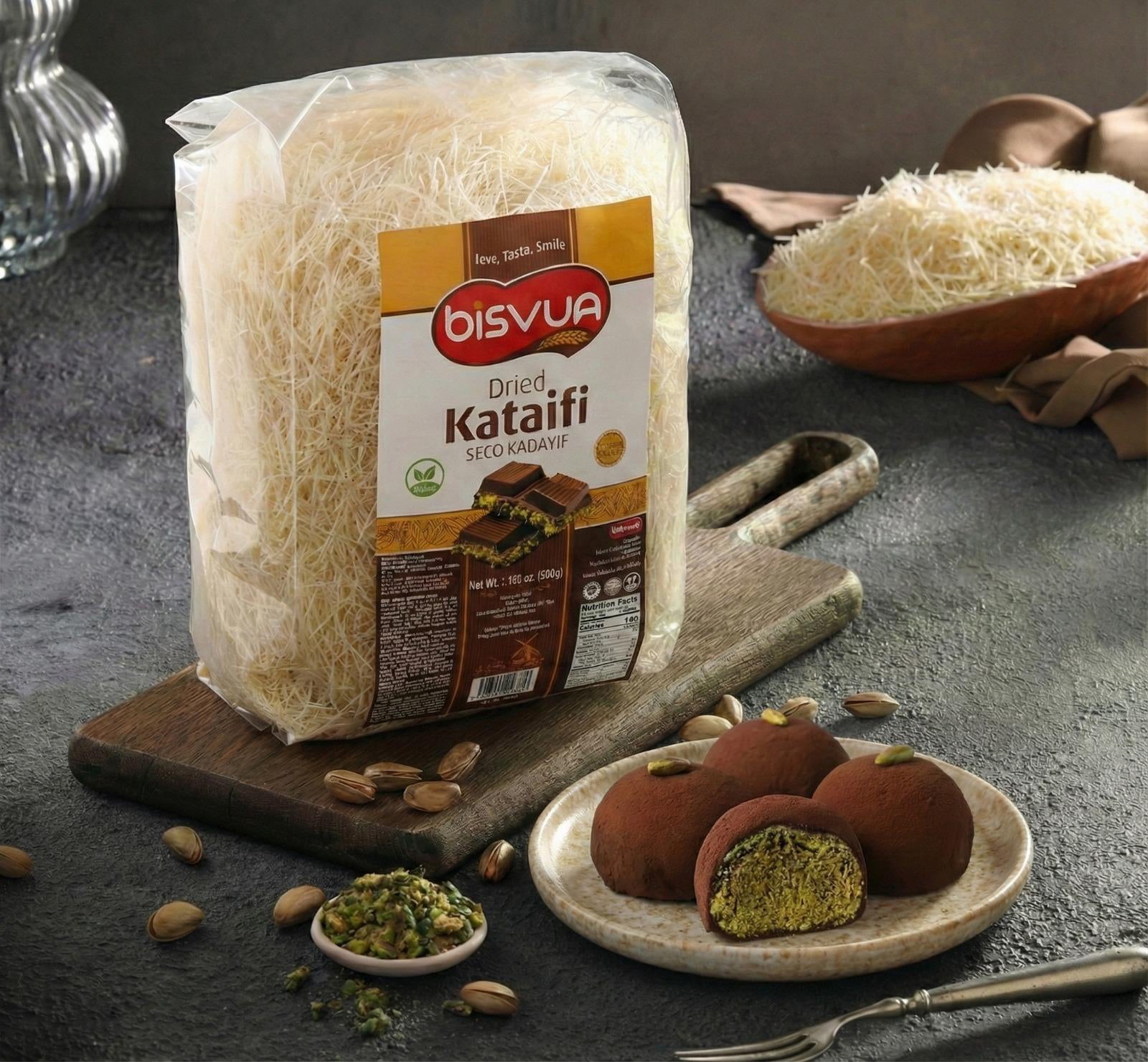 Bisvua Dried Kataifi - Premium Dry Kataifi 500g (17.6 oz)