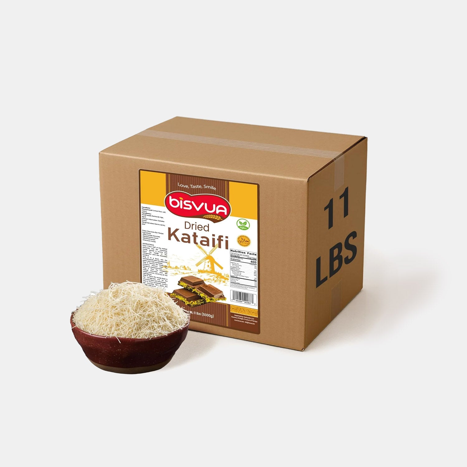 Bisvua Premium Bulk Dried Kataifi 5 kg (11 lbs)