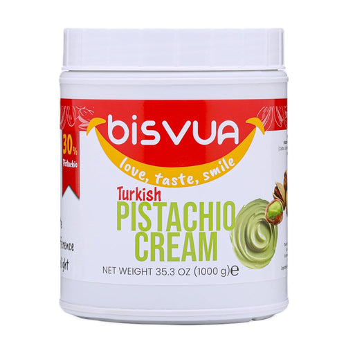 Bisvua Pistachio Cream (30%) 1 KG 35,3oz - BOX (6 pcs)
