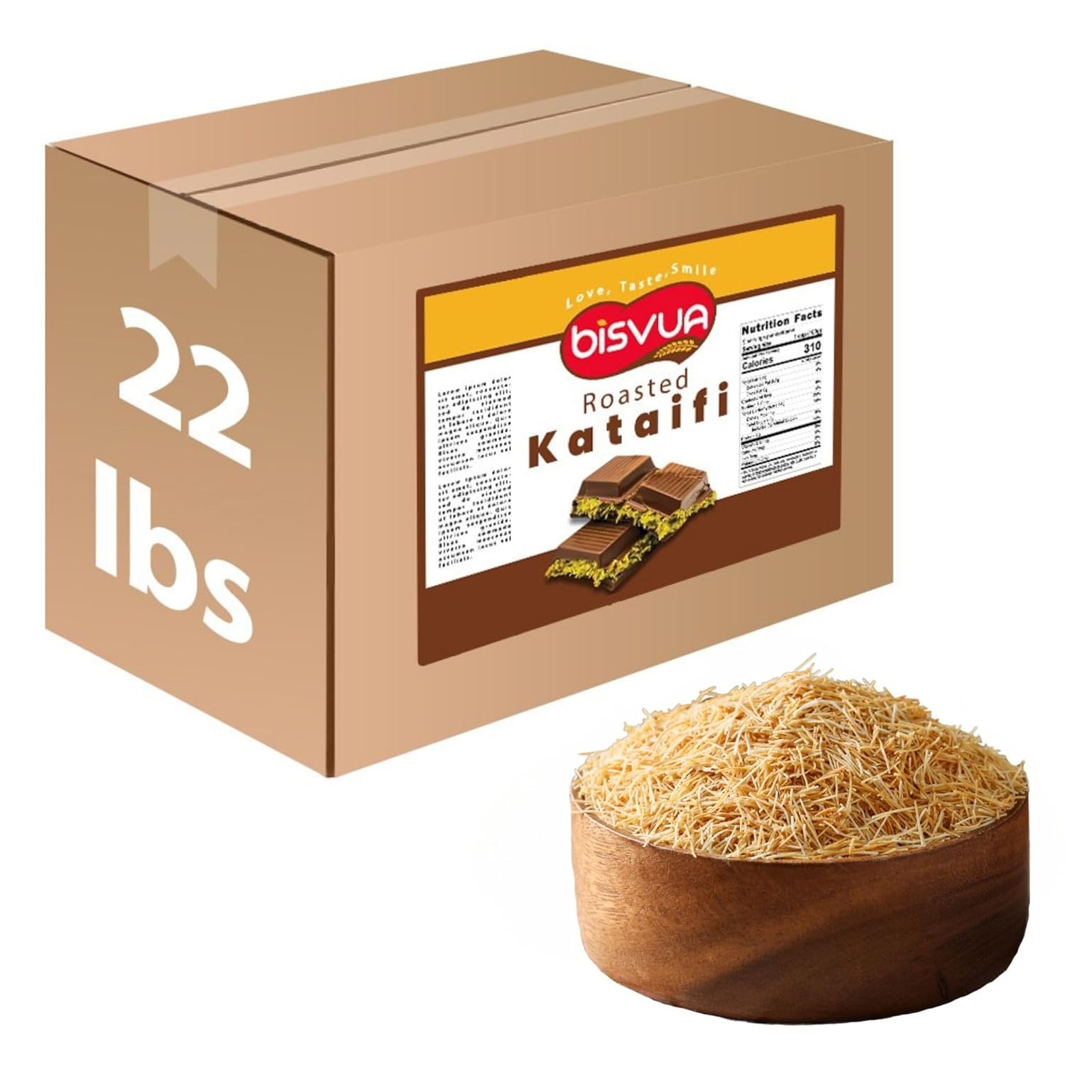 Bisvua Premium Roasted Kataifi 200g (7.1 oz) - BOX (18 pcs)