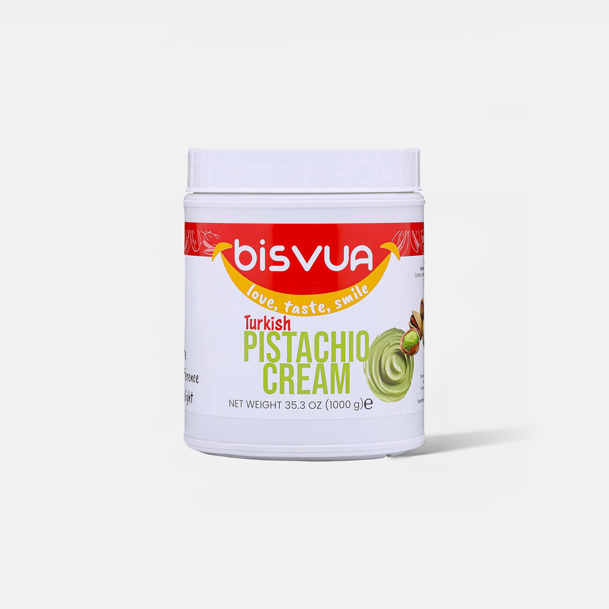 Bisvua Pistachio Cream Spread - Turkish Pistachio Cream 1 kg (35.3 oz)
