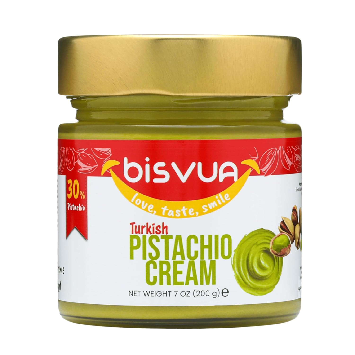 Bisvua Pistachio Cream (30 %) 200g 7oz - BOX (12 pcs)