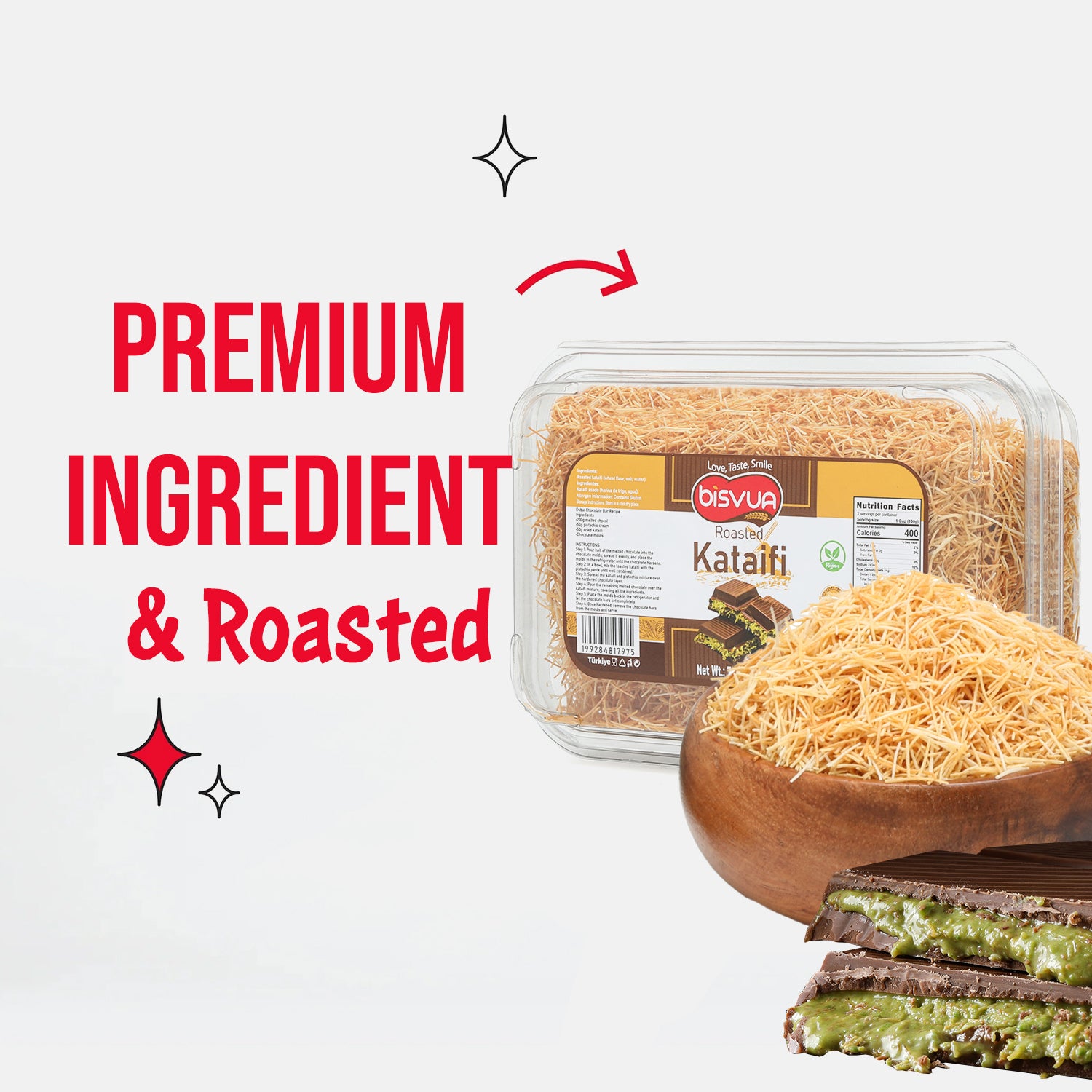 Bisvua Premium Roasted Kataifi 200g (7.1 oz)