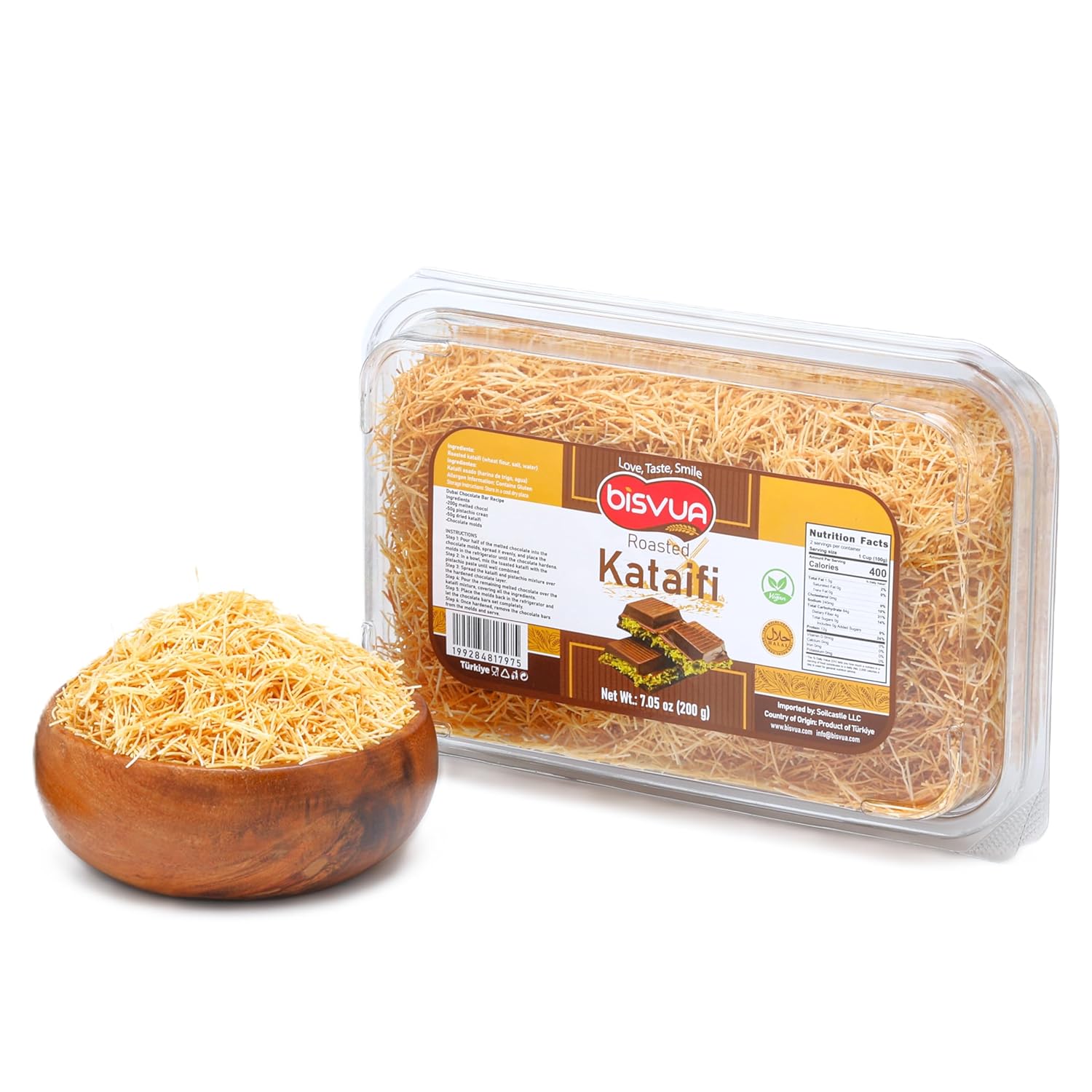 Bisvua Premium Roasted Kataifi 200g (7.1 oz) - BOX (18 pcs)