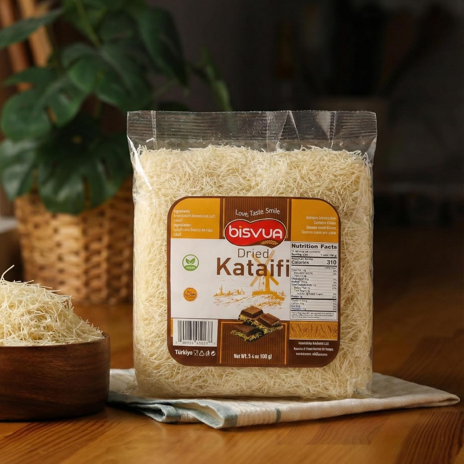 Bisvua Dried Kataifi - Premium Dry Kataifi 100g (3.5 oz)