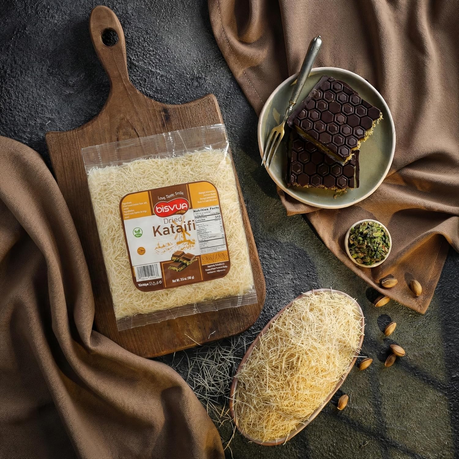 Bisvua Dried Kataifi - Premium Dry Kataifi 100g (3.5 oz)