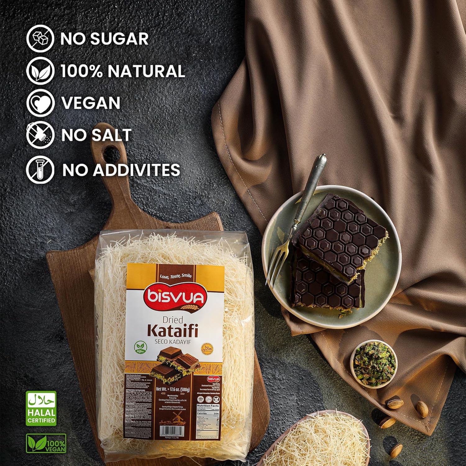 Bisvua Premium Dried Kataifi 500g (17.6 oz)