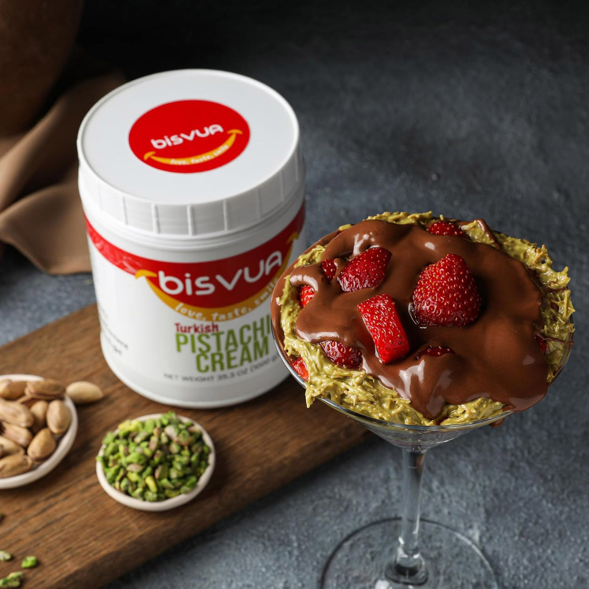 Bisvua Pistachio Cream Spread - Turkish Pistachio Cream 1 kg (35.3 oz)