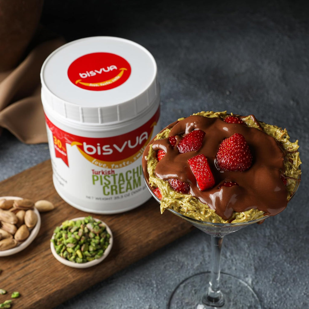 Bisvua Pistachio Cream (30%) 1 KG 35,3oz - BOX (6 pcs)