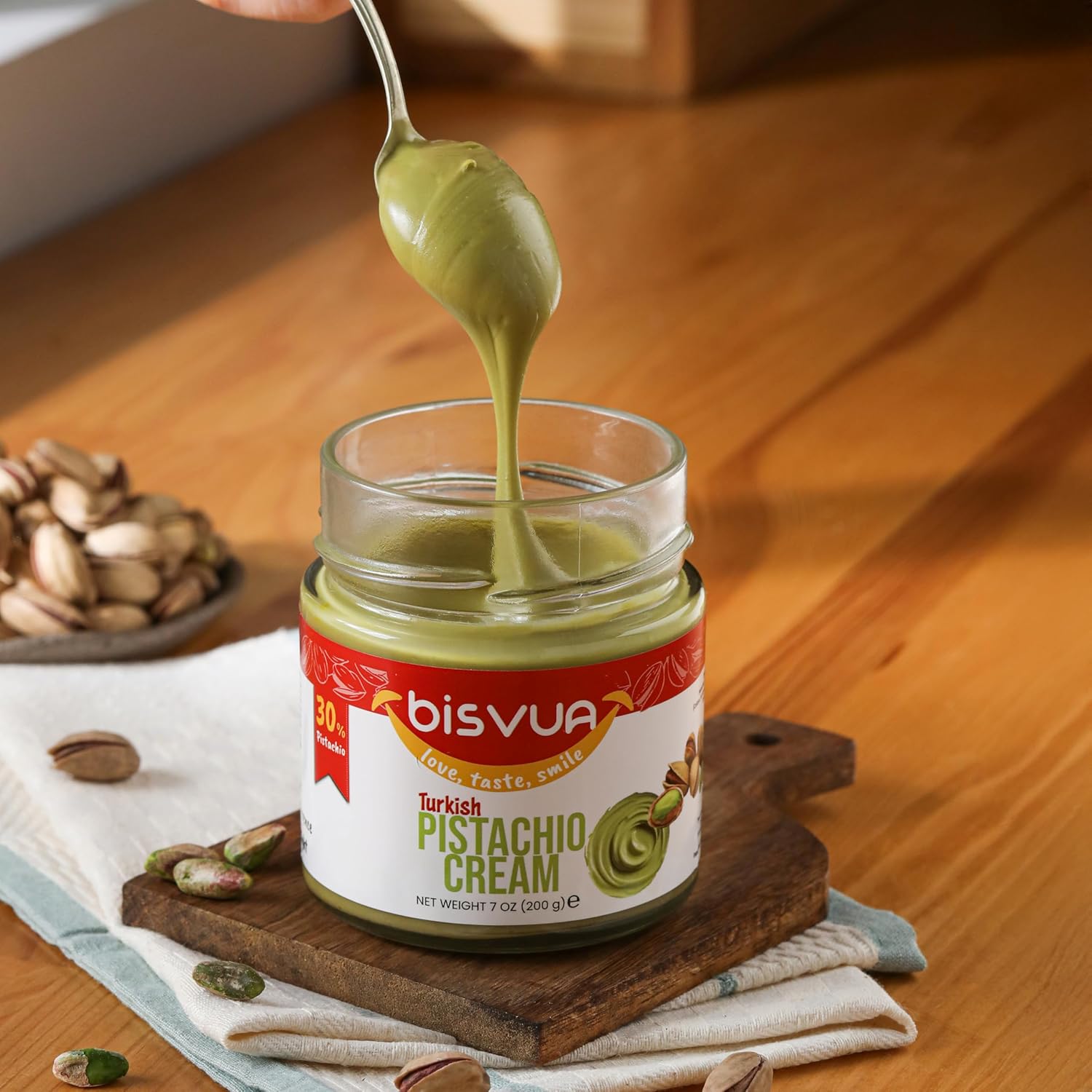 Bisvua Pistachio Cream (30 %) 200g 7oz - BOX (12 pcs)