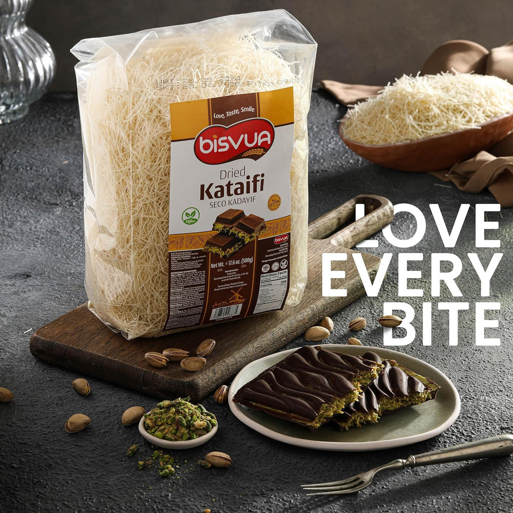 Bisvua Premium Dried Kataifi 500g (17.6 oz) - BOX (15 pcs)