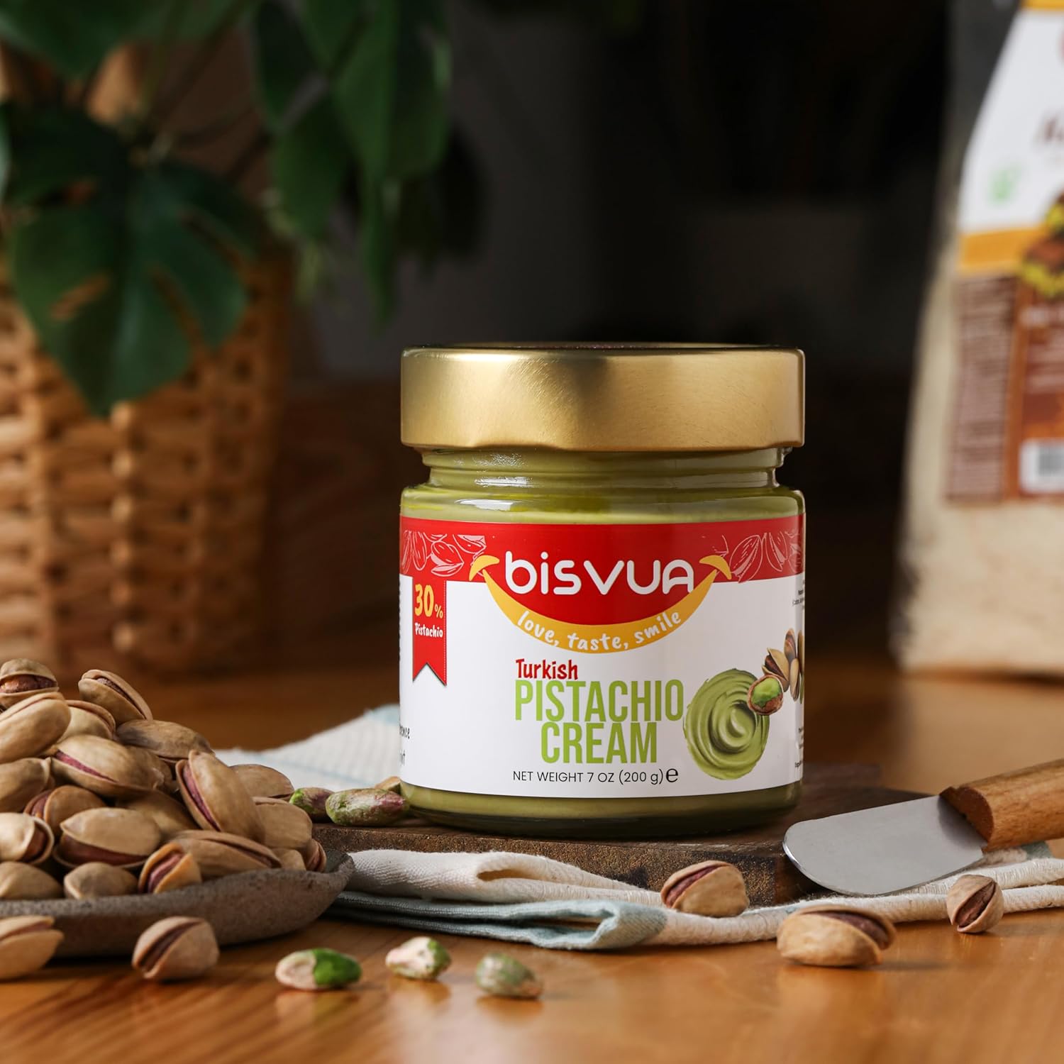 Bisvua Pistachio Cream (30 %) 200g 7oz - BOX (12 pcs)