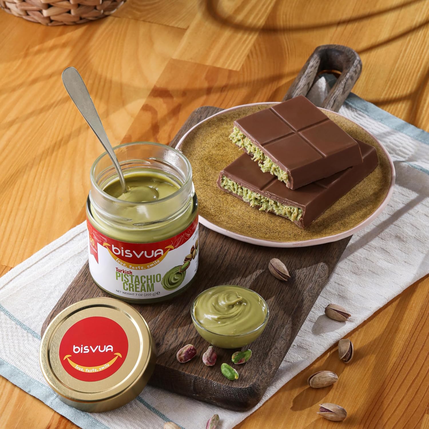 Bisvua Pistachio Cream (30 %) 200g 7oz - BOX (12 pcs)