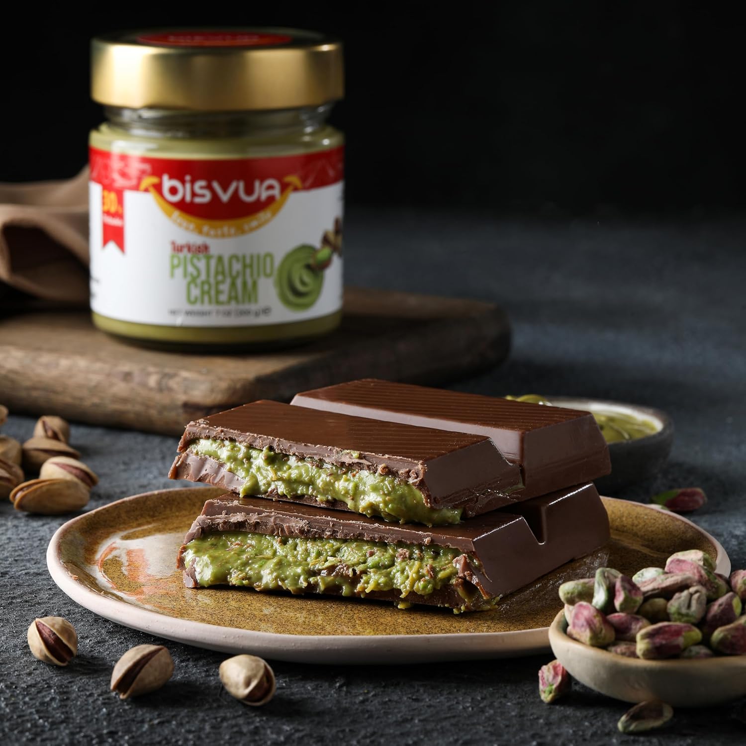 Bisvua Pistachio Cream (30 %) 200g 7oz - BOX (12 pcs)